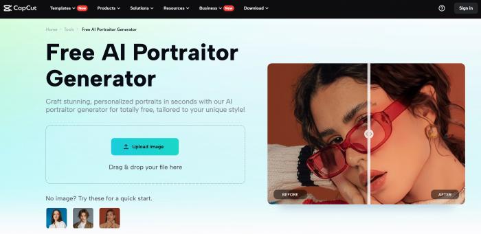 Capcut AI portrait generator