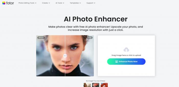 Fotor online AI photo enhancer